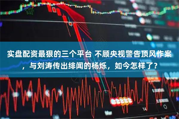 实盘配资最狠的三个平台 不顾央视警告顶风作案，与刘涛传出绯闻的杨烁，如今怎样了？